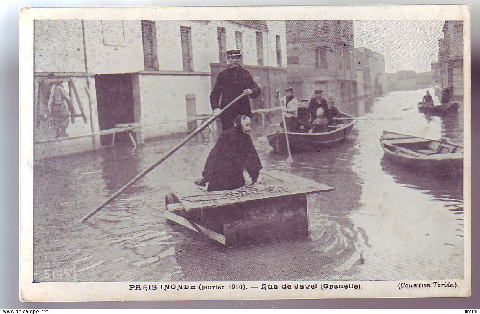 75 - PARIS -  RUE De JAVEL - ANIMÉE - - Alluvioni Del 1910