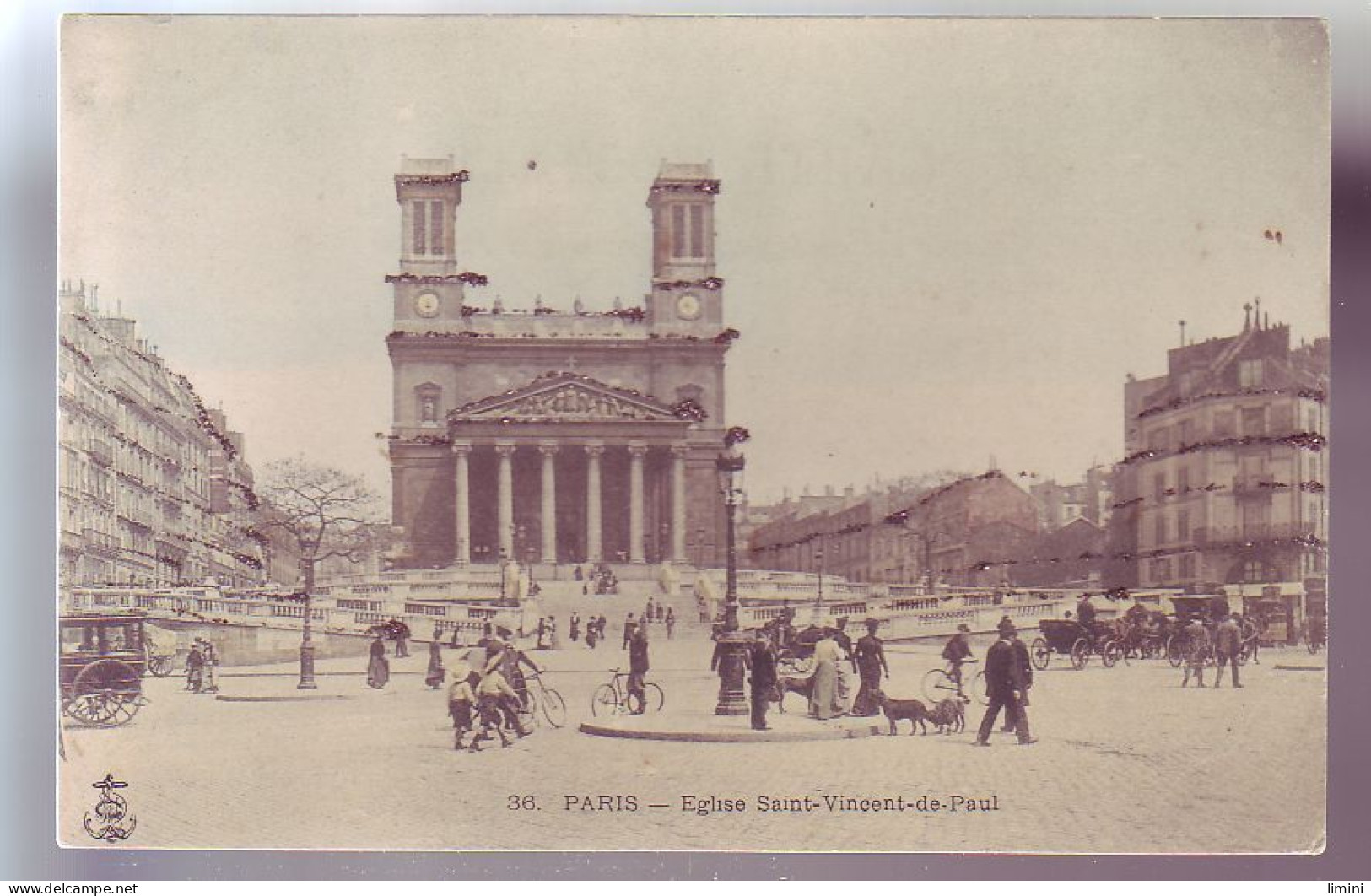 75 - PARIS - ÉGLISE SAINT-VINCENT-de-PAUL - ANIMME - COLORISÉE - - Kerken