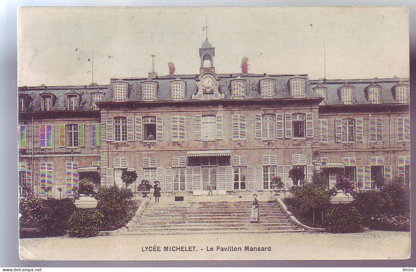 75 - PARIS - LYCÉE MICHELET - PAVILLON MANSARD - ANIMÉE - COLORISÉE - - Enseignement, Ecoles Et Universités