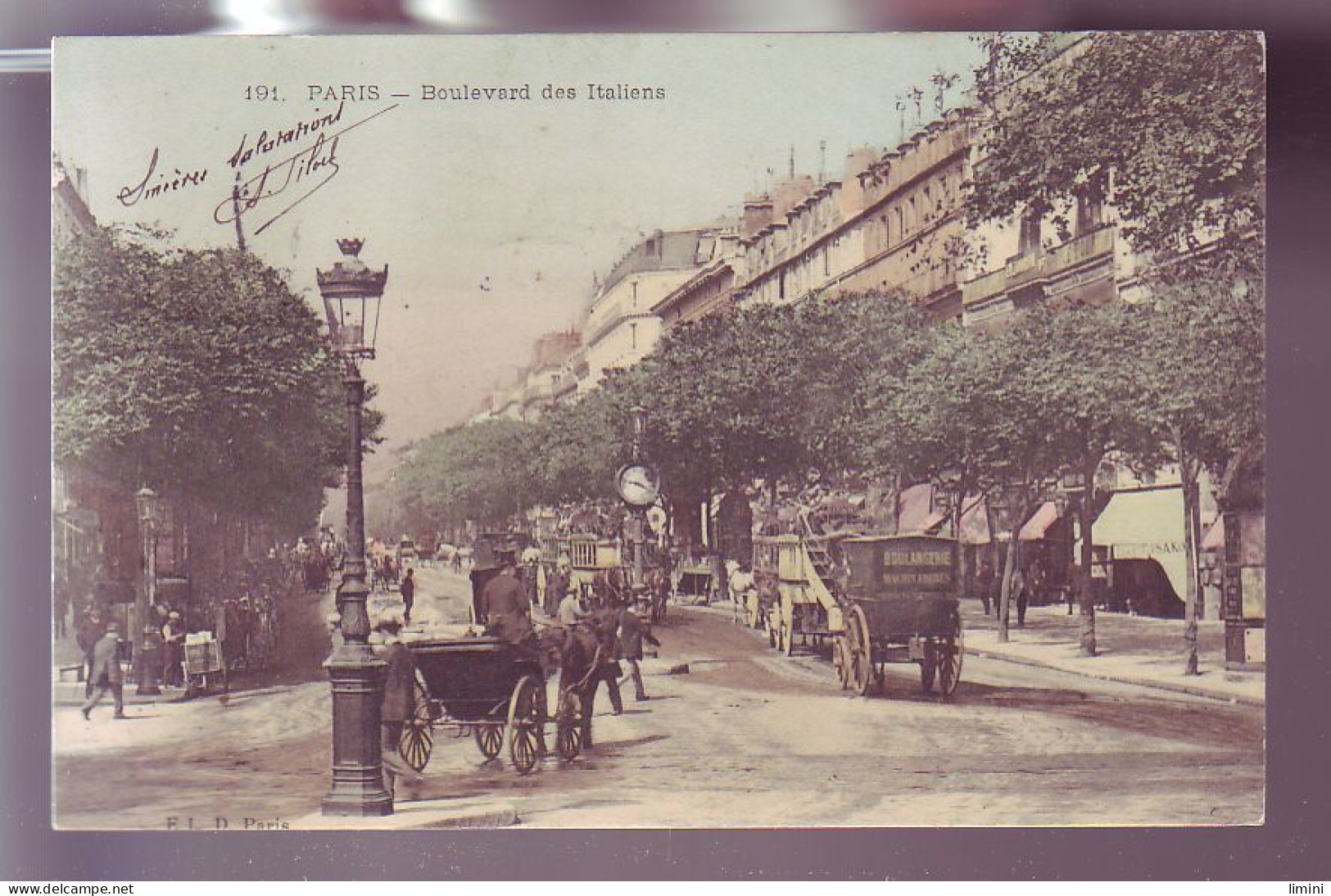 75 - PARIS - BOULEVARD Des ITALIENS - COLORISÉE - ATTELAGE - ANIMÉE -    - Arrondissement: 02