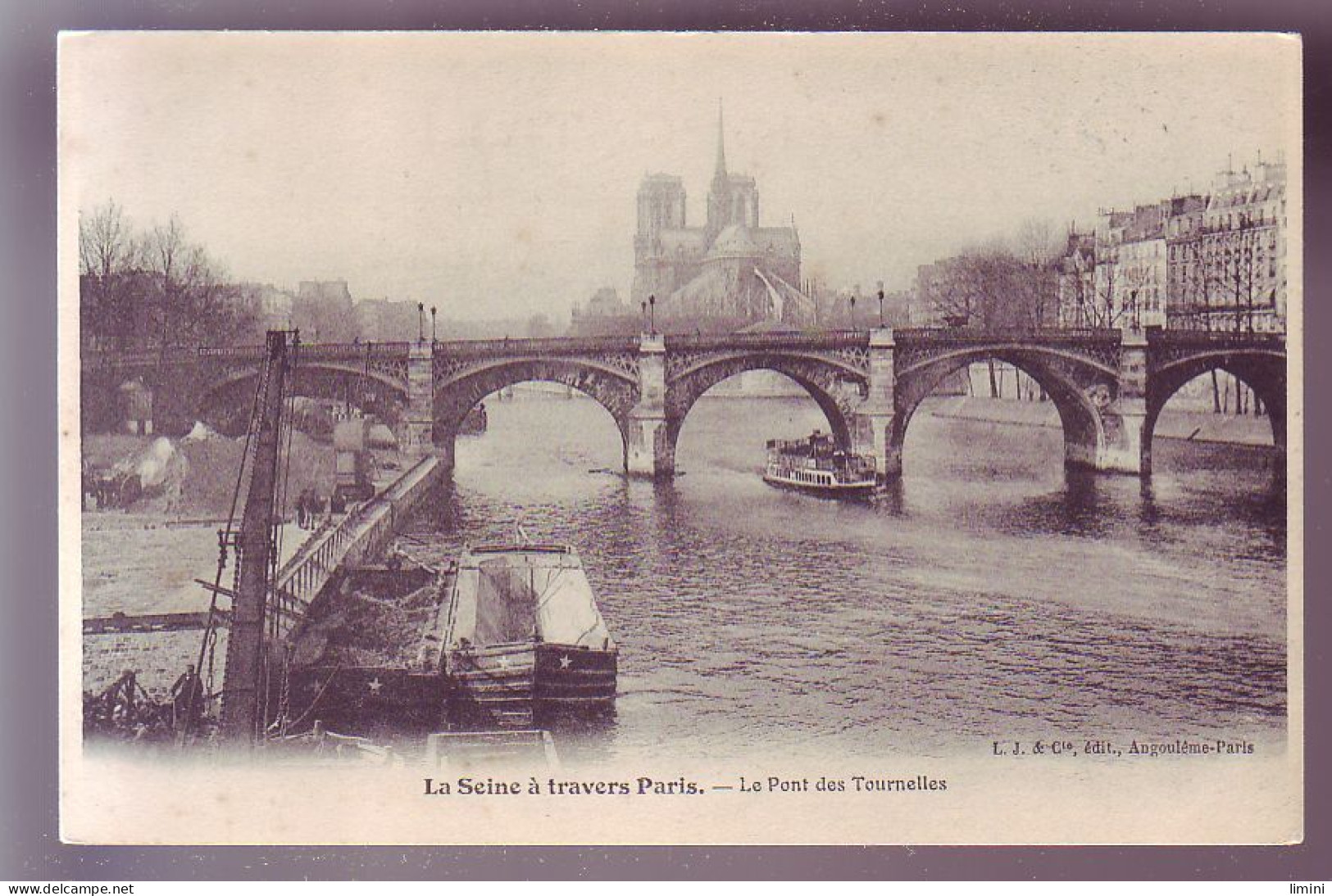 75 - PARIS - PONT Des TOURNELLES - PENICHES - - Die Seine Und Ihre Ufer