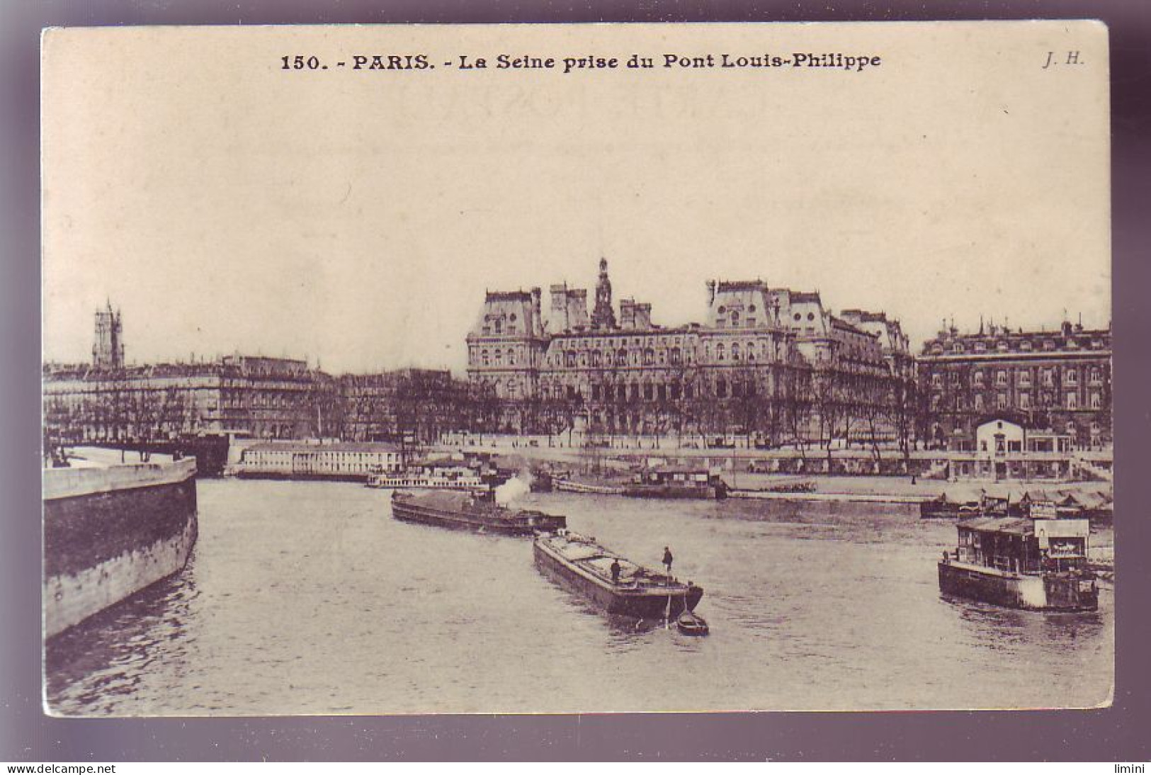 75 - PARIS -  La SEINE Au PONT LOUIS PHILIPPE - PENICHES  - - The River Seine And Its Banks