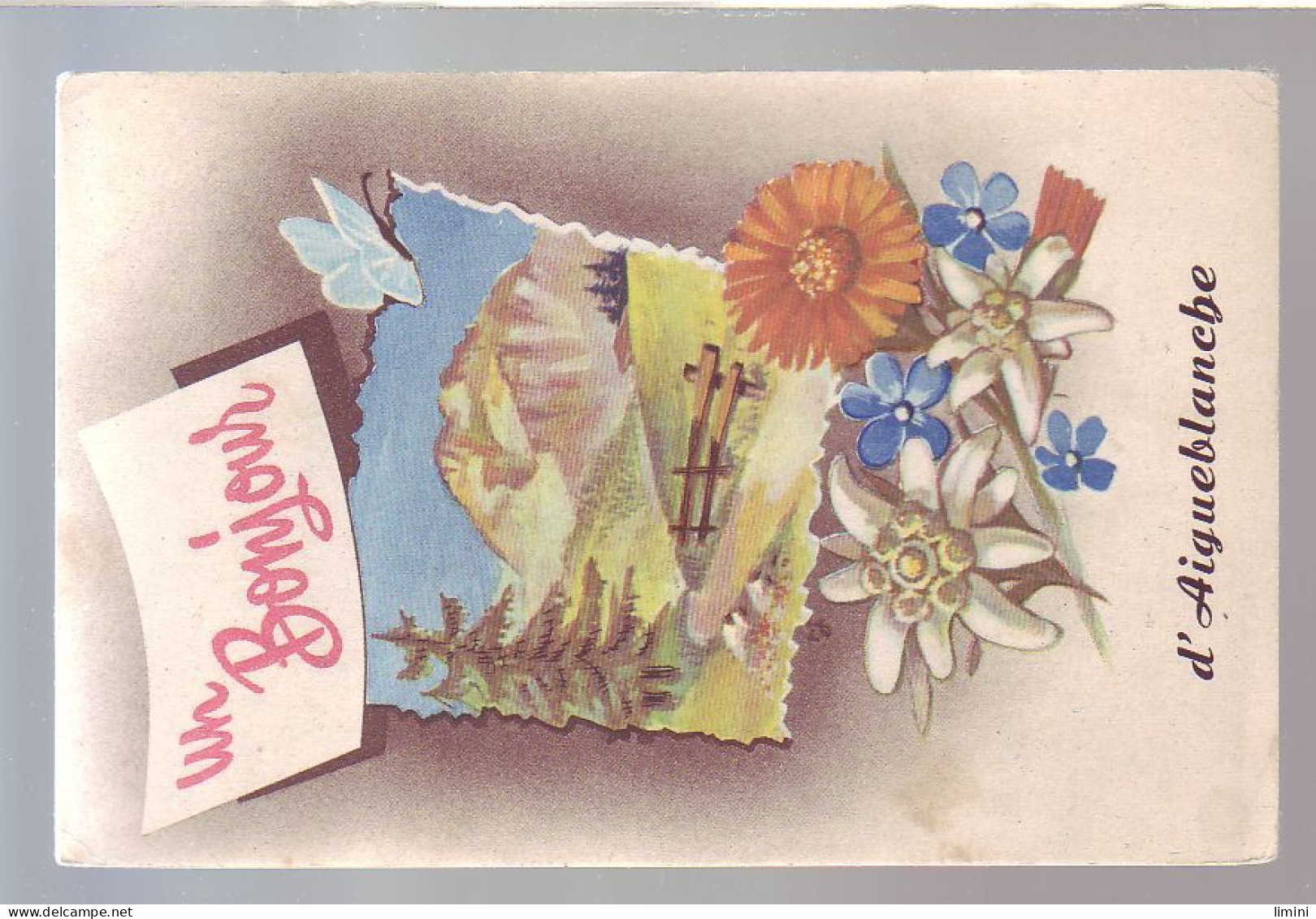 73 - AIGUEBLANCHES - FLEURS - CARTE ILLUSTRÉE - UN BONJOUR D'AIGUEBLANCHE - - Altri & Non Classificati