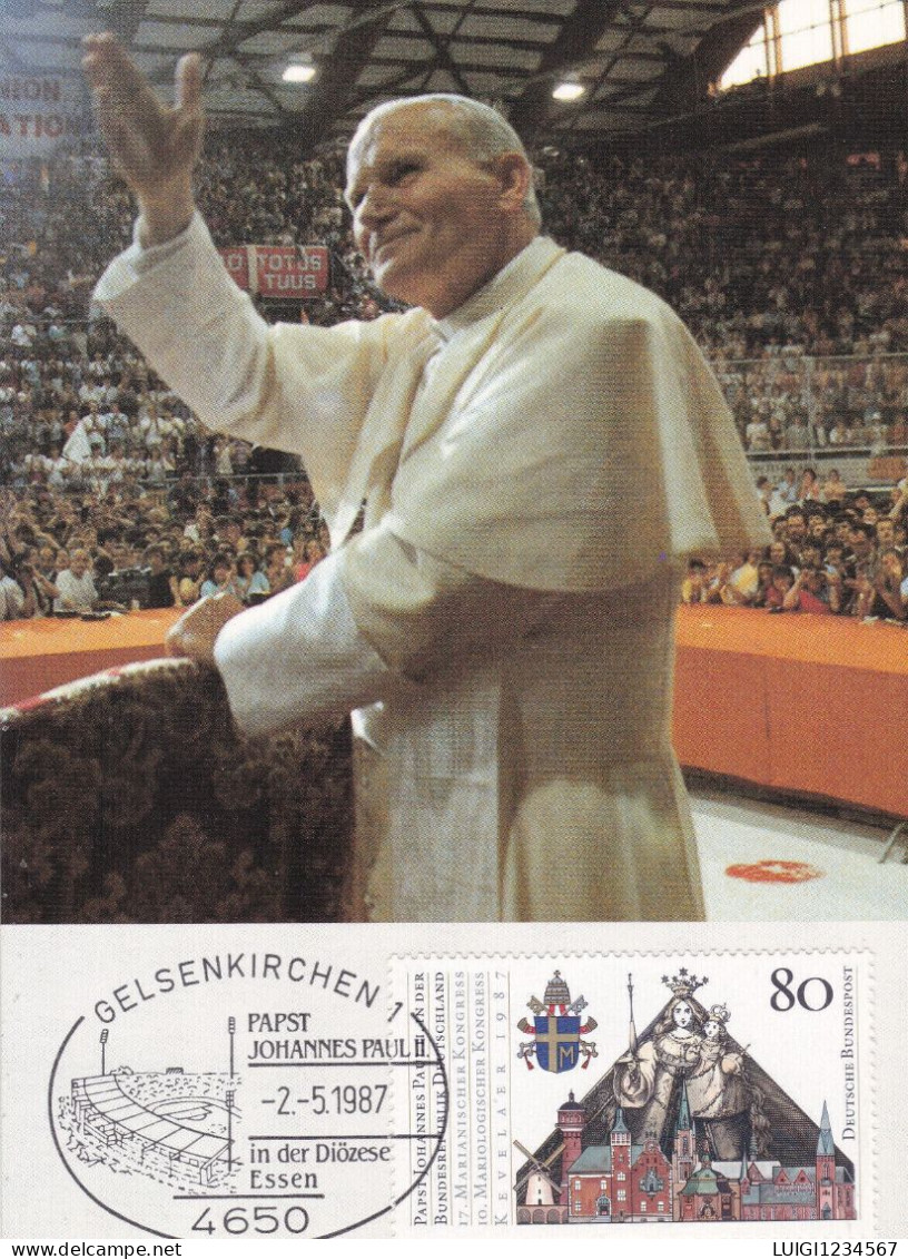 PAPA GIOVANNI PAOLO II DURANTE IL SUO VIAGGIO DEL 1987 IN GERMANIA - Papes
