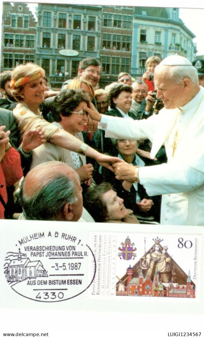 PAPA GIOVANNI PAOLO II DURANTE IL SUO VIAGGIO DEL 1987 IN GERMANIA - Papes