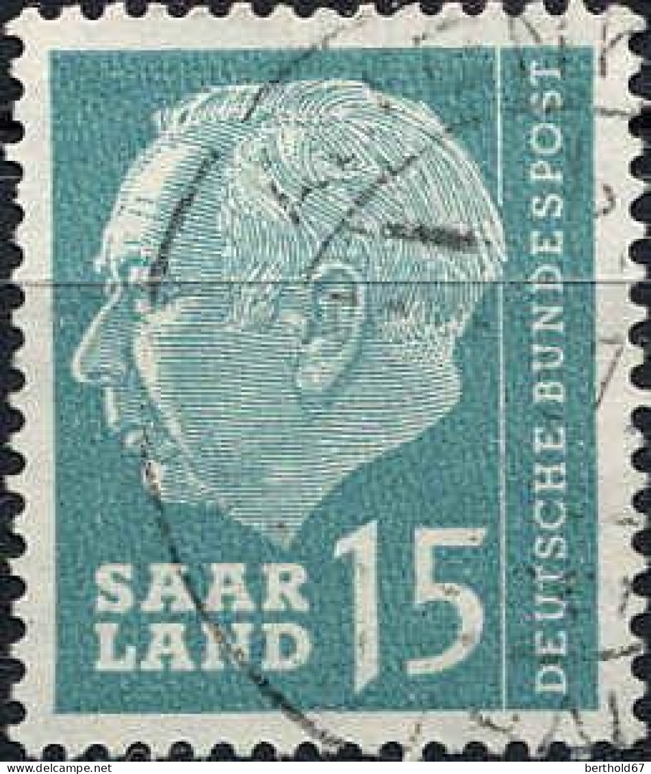 Sarre Poste Obl Yv:370 Mi:388 Theodor Heuss Typographie (cachet Rond) - Used Stamps