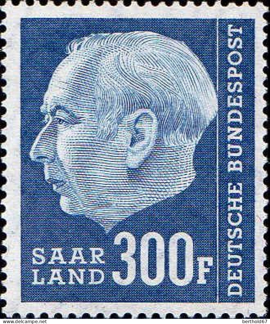 Sarre Poste N** Yv:410 Mi:428 Theodor Heuss - Unused Stamps