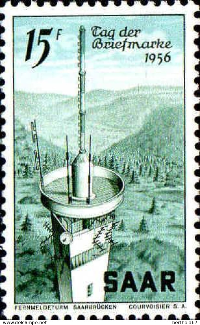 Sarre Poste N** Yv:351 Mi:369 Tag Der Briefmarke Fernmeldeturm Saarbrücken - Neufs