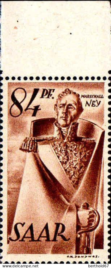 Sarre Poste N** Yv:214 Mi:224I Marschall Ney Bord De Feuille - Unused Stamps