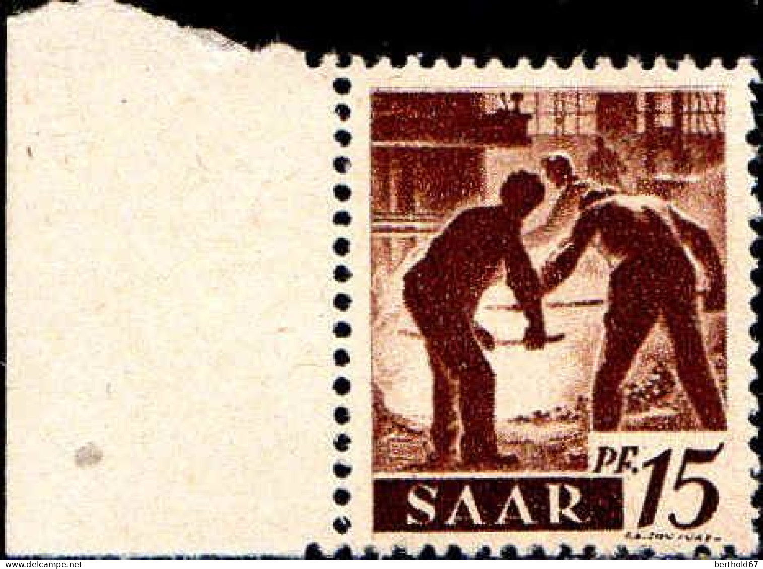 Sarre Poste N** Yv:202 Mi:212I La Coulée Au Haut Fourneau Bord De Feuille - Unused Stamps