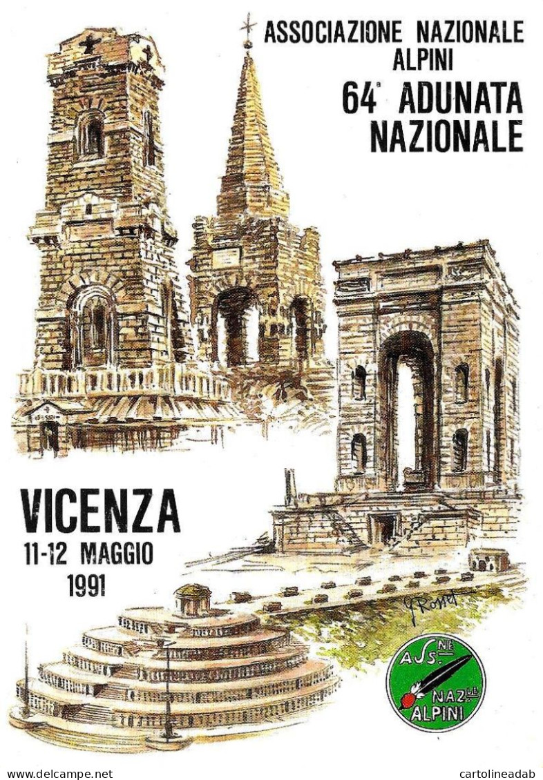 [MD9735] CPM - VICENZA - ALPINI 64° ADUNATA NAZIONALE - CON ANNULLO 1991 - PERFETTA - Viaggiata - Regimenten