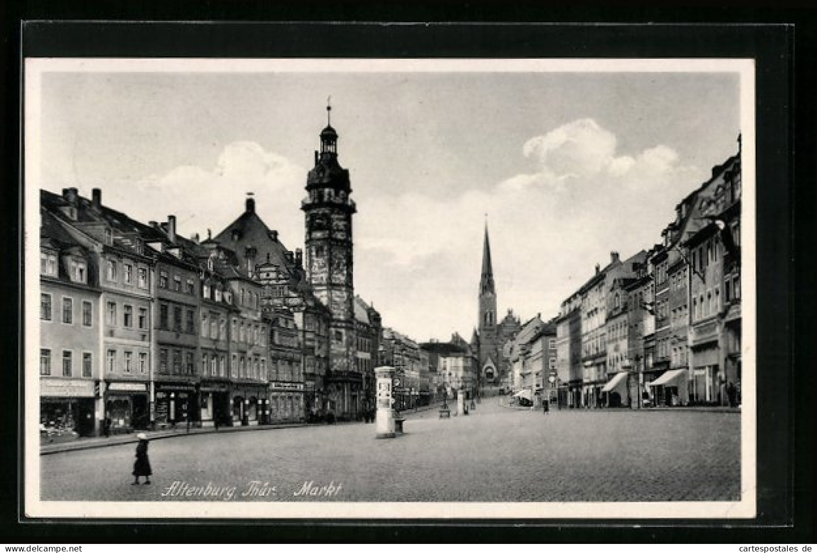 AK Altenburg /Thür., Markt Mit Rathaus, Litfasssäule  - Altenburg