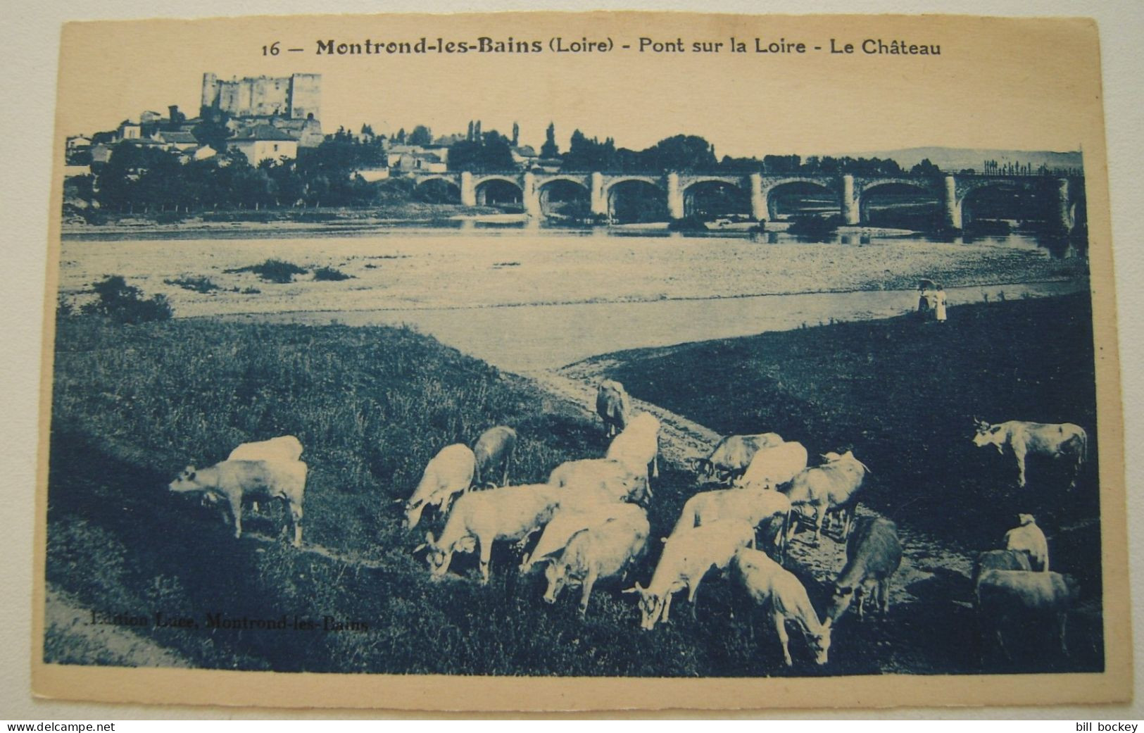 CPA 1930 MONTROND-LES-BAINS Pont Sur LOIRE, Troupeau, Château Feurs,Montbrison Animée TBE - Feurs