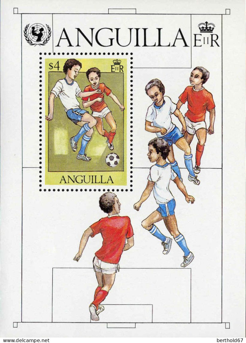 Anguilla Bloc N** Yv:39 Mi:39 35.Anniversaire De L'UNICEF Football - Anguilla (1968-...)
