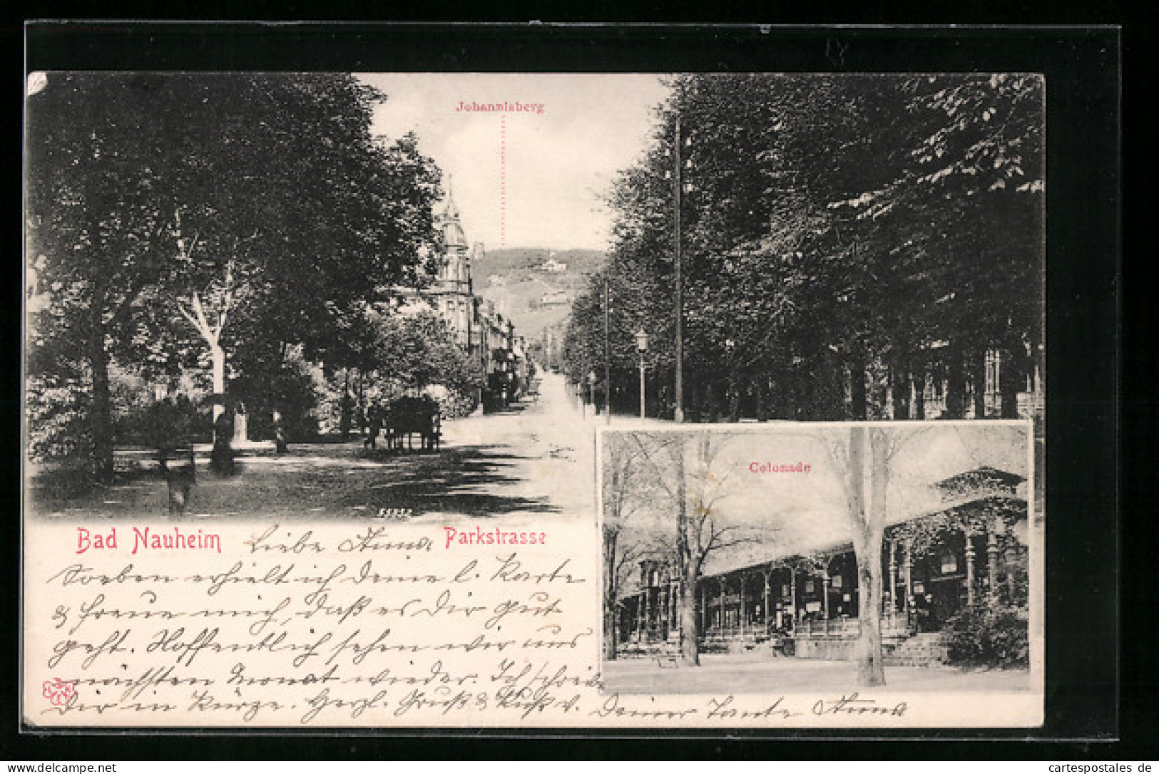 AK Bad Nauheim, Parkstrasse Mit Johannisberg Im Hintergrund, Colonade  - Bad Nauheim