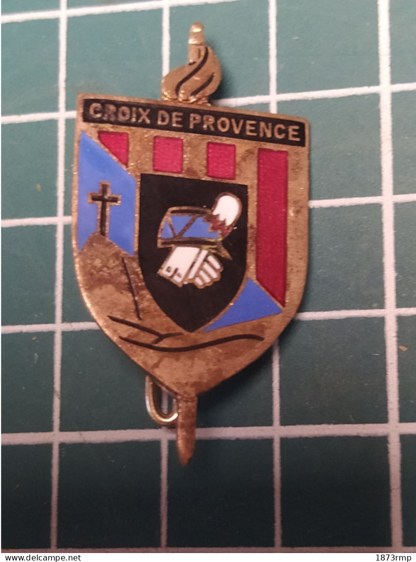 INSIGNE CROIX DE PROVENCE PROMOTION SAINT CYR, 1942, ARTHUS BERTRAND, POINÇON PASTILLE, AUTHENTIQUE(9) - Heer