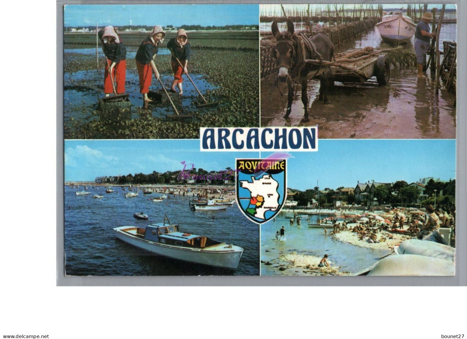 ARCACHON 33 - Les Maraichers Ane Dans Les Marais Avec Charrette Bateau De Pêche Plage 1978 - Arcachon