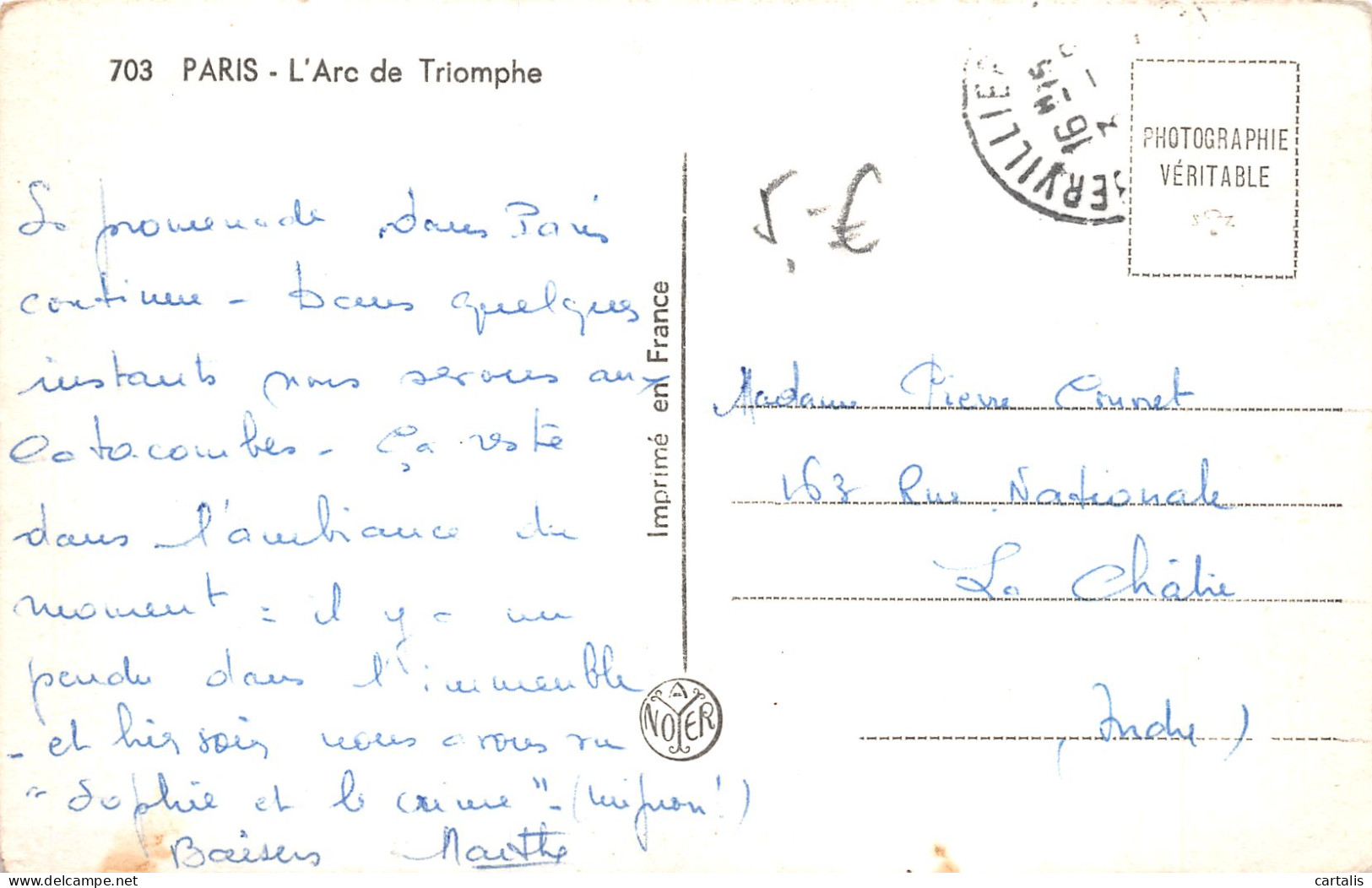 75-PARIS ARC DE TRIOMPHE-N°4190-D/0385 - Triumphbogen