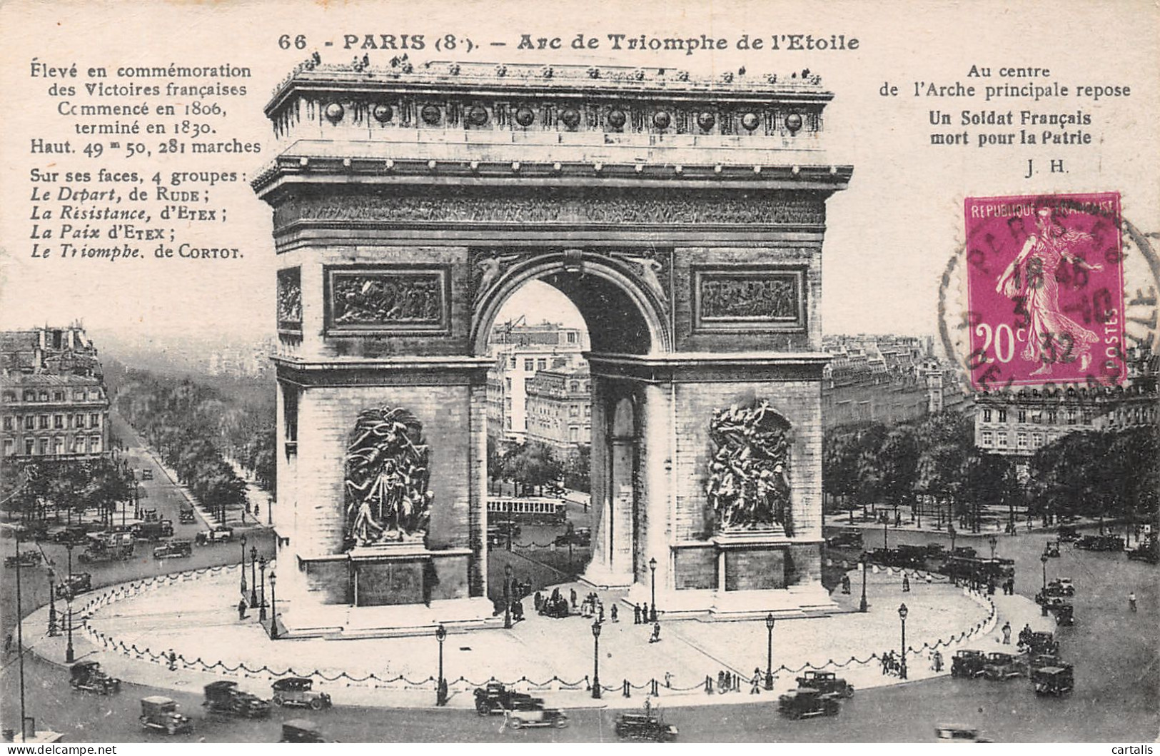 75-PARIS ARC DE TRIOMPHE-N°4190-G/0353 - Triumphbogen