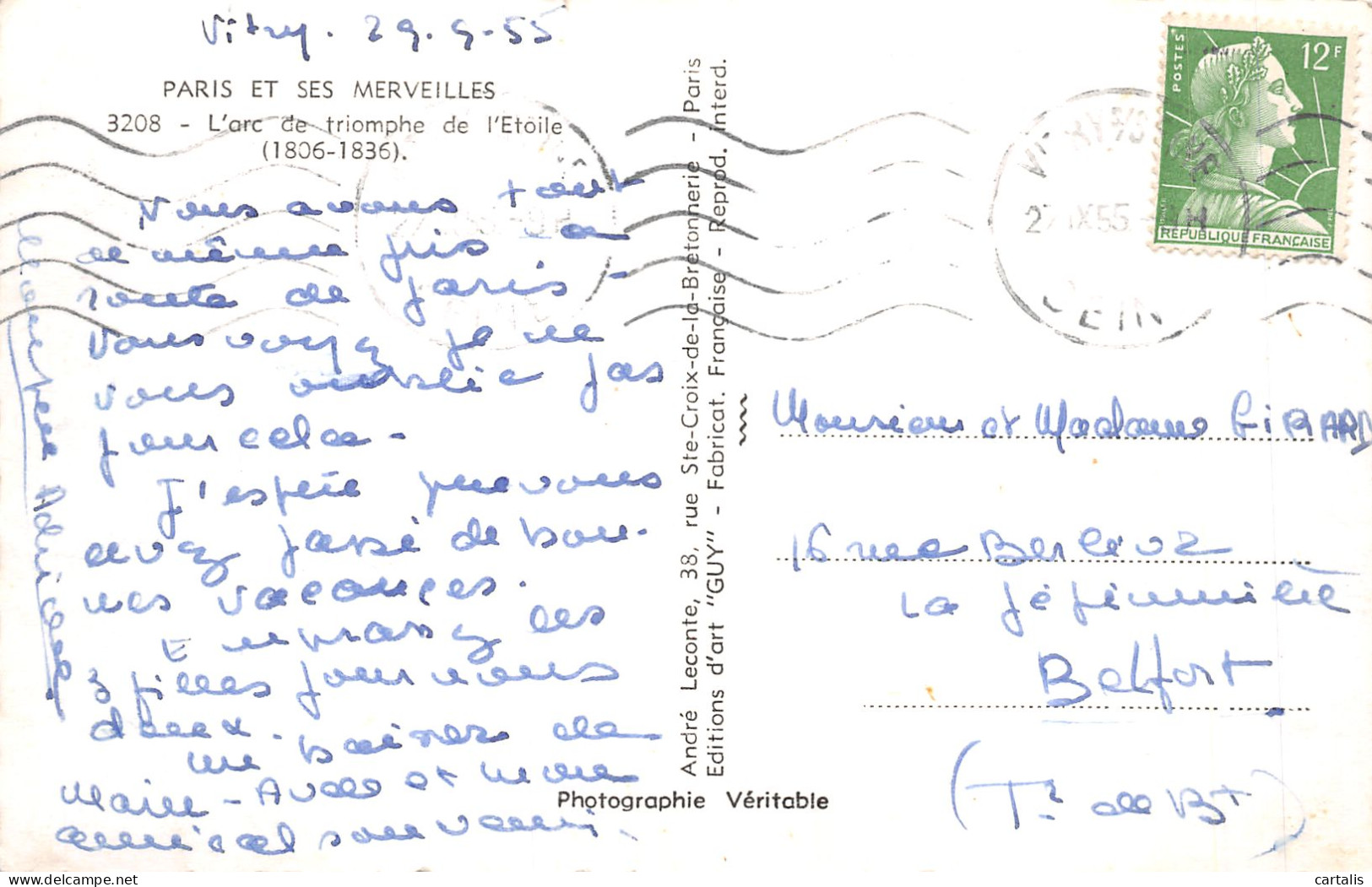 75-PARIS ARC DE TRIOMPHE-N°4190-G/0027 - Triumphbogen