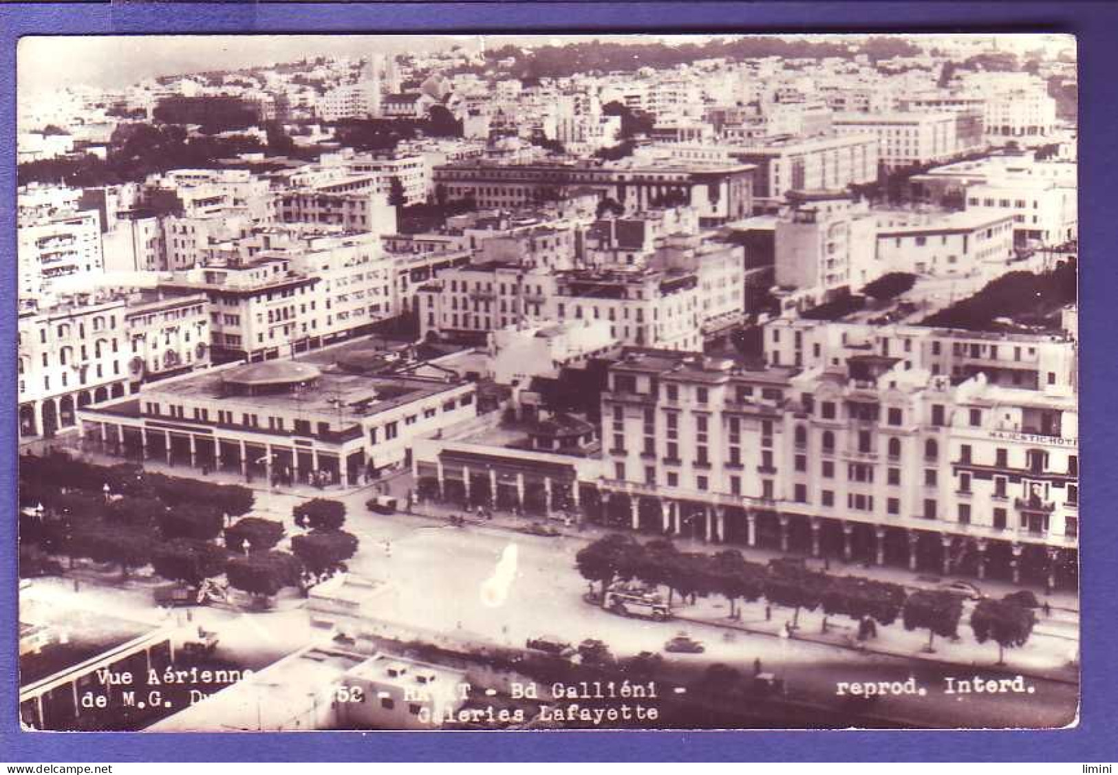 MAROC - RABAT - VUE AÉRIENNE -BOULEVARD GALIÉNI - ANIMÉE - AUTOCAR - GALERIE LAFAYETTE -  - Rabat