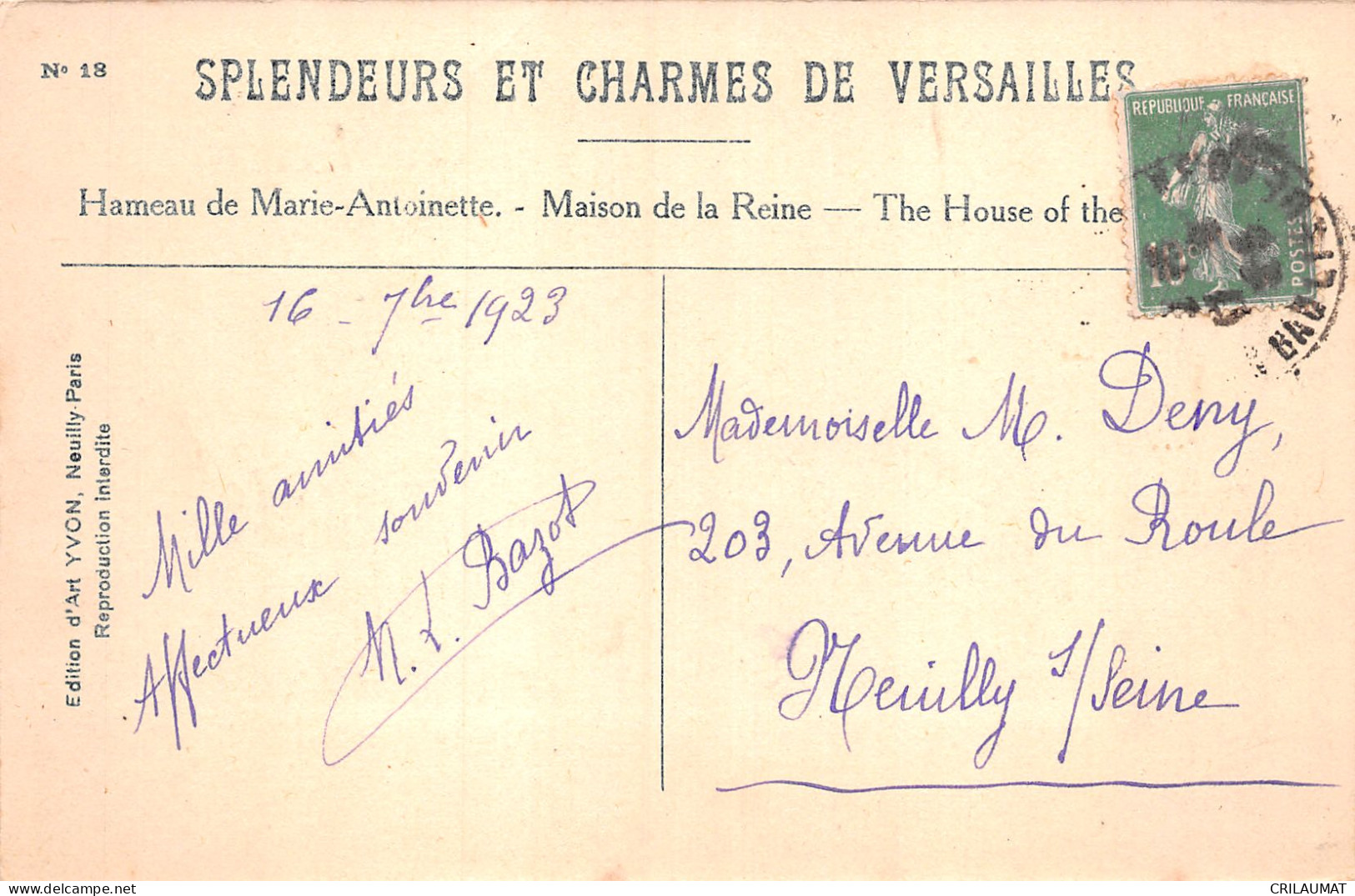 78-VERSAILLES HAMEAU DE MARIE ANTOINETTE-N°5136-F/0207 - Versailles (Kasteel)