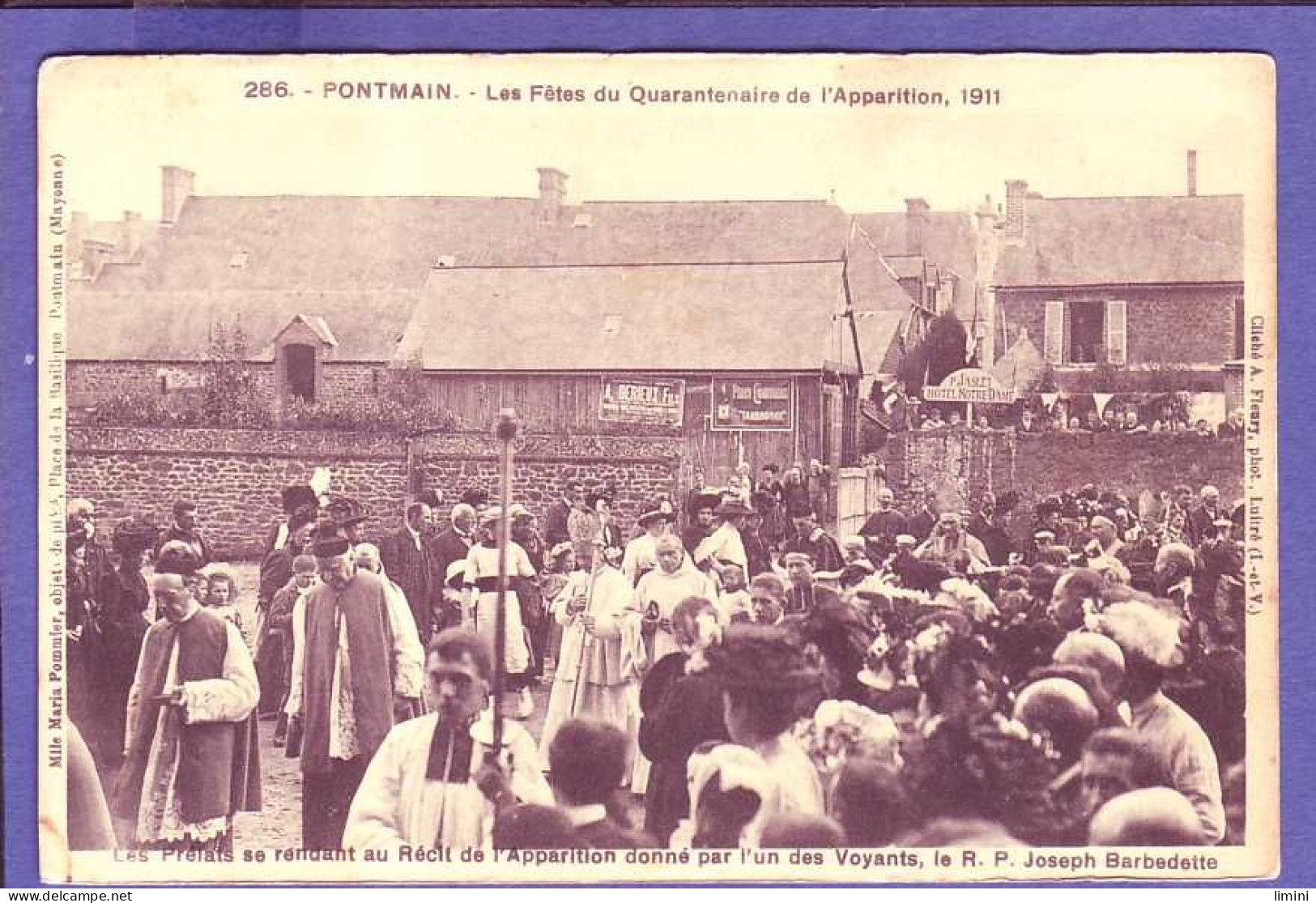 53 - PONTMAIN - PRÉLATS Se RENDANT Au RÉCIT De L'APPARITION - ANIMÉE - FÊTES De 1911 - ' - Pontmain