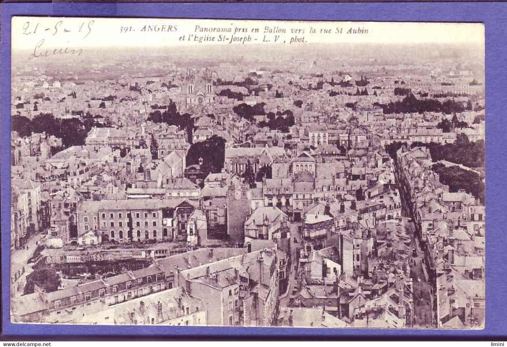 49 - ANGER - PANORAMA PRIS En BALLON - RUE SAINT AUBIN Et ÉGLISE SAINT JOSEPH -  - Angers