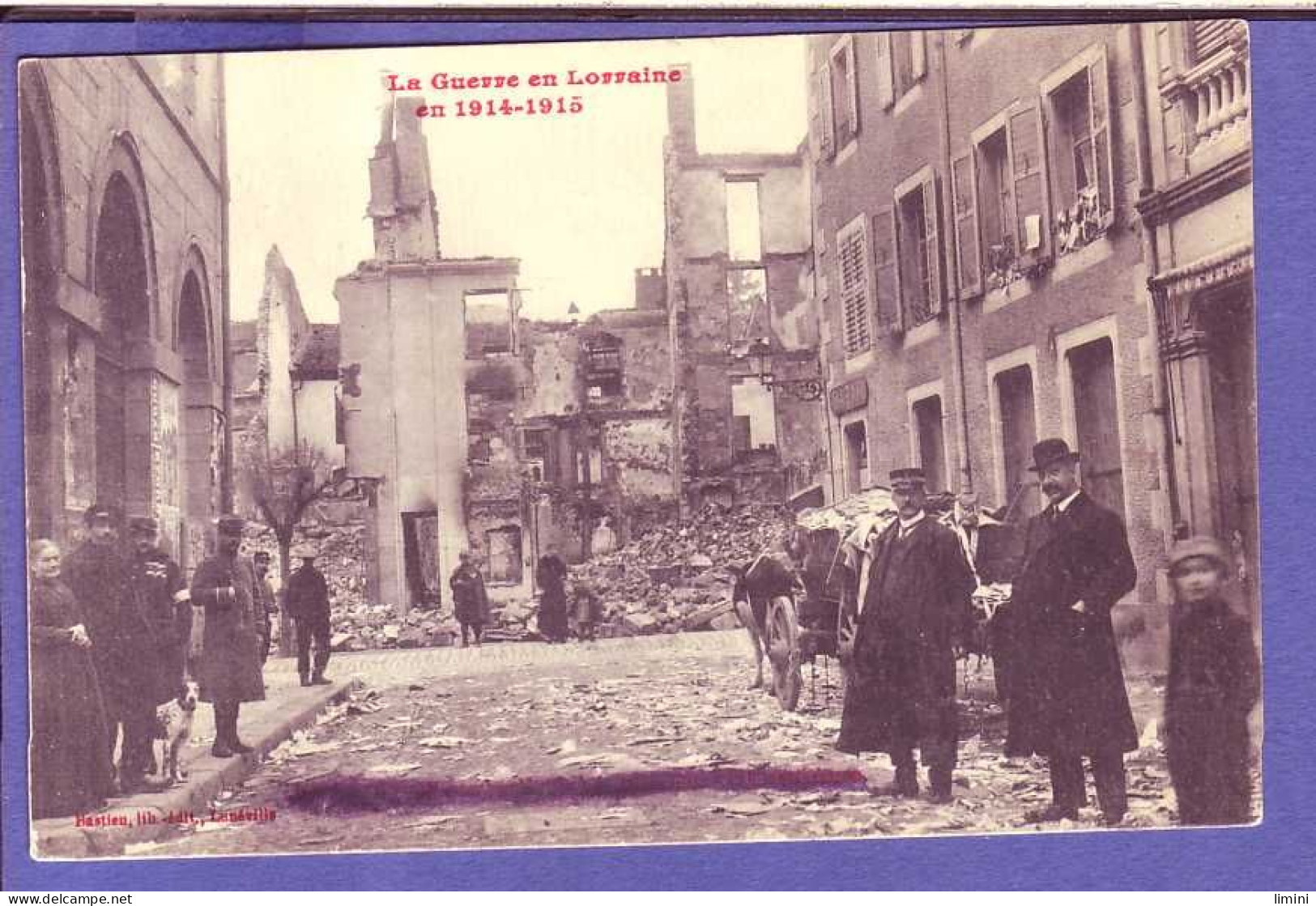 88 - RAON L'ETAPE - RUE BOMBARDÉE - ATTELAGE - ANIMÉE - - Raon L'Etape