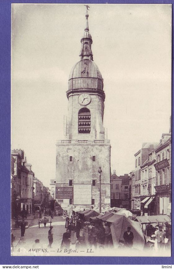 60 - AMIENS -  Le BEFFROI - Le MARCHÉ - ANIMÉE - - Amiens