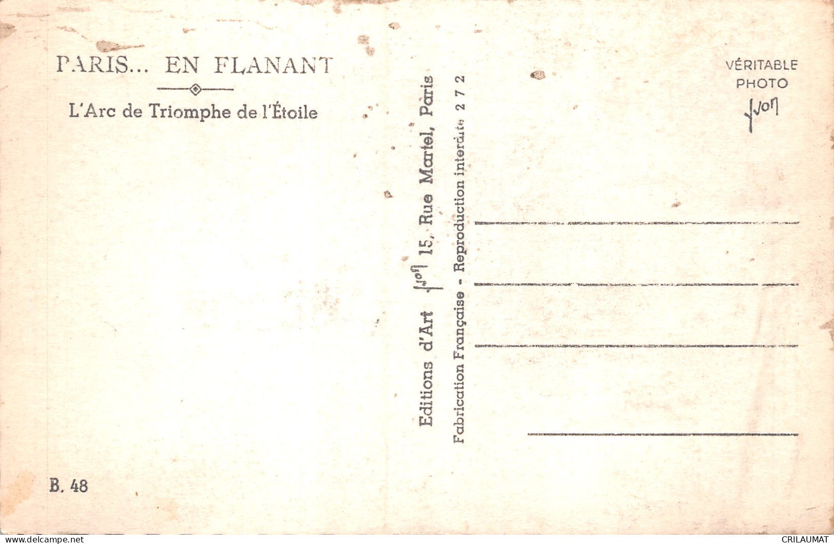 75-PARIS ARC DE TRIOMPHE-N°5136-H/0189 - Arc De Triomphe
