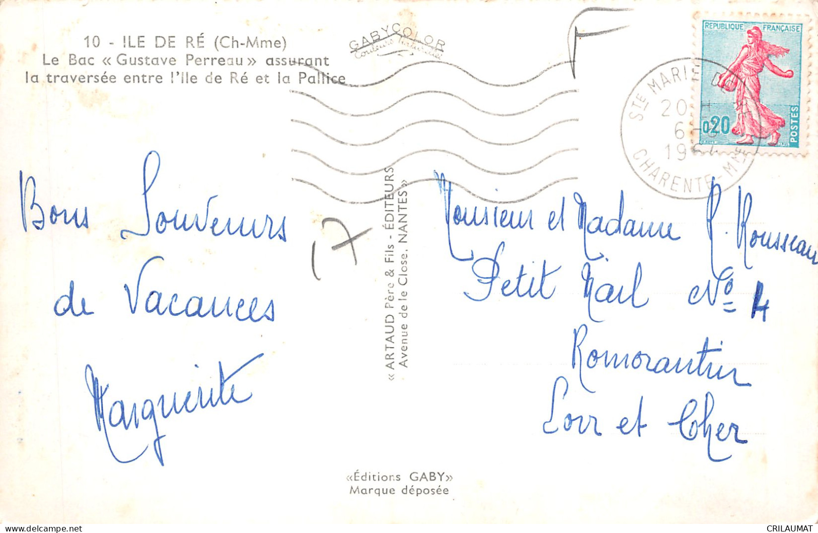 17-ILE DE RE LA BAC-N°5136-G/0277 - Ile De Ré