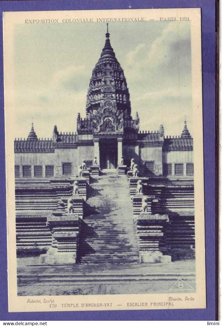 75 -PARIS EXPOSITION COLONIALE 1931 - CAMBODGE - TEMPLE ANGKOR-VAT - ESCALIER PRINCIPALE -  - Expositions