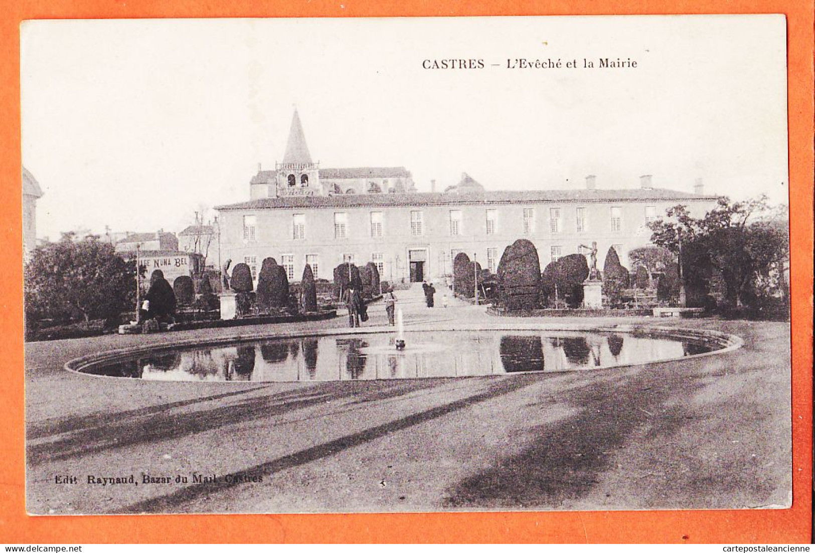 38943 / ⭐ CASTRES 81-Tarn ◉ Eveché Mairie 10-1914 Poilus Joseph MAFFRE Et Louis BARTHES Depart Mende à Eugene Cruzy - Castres