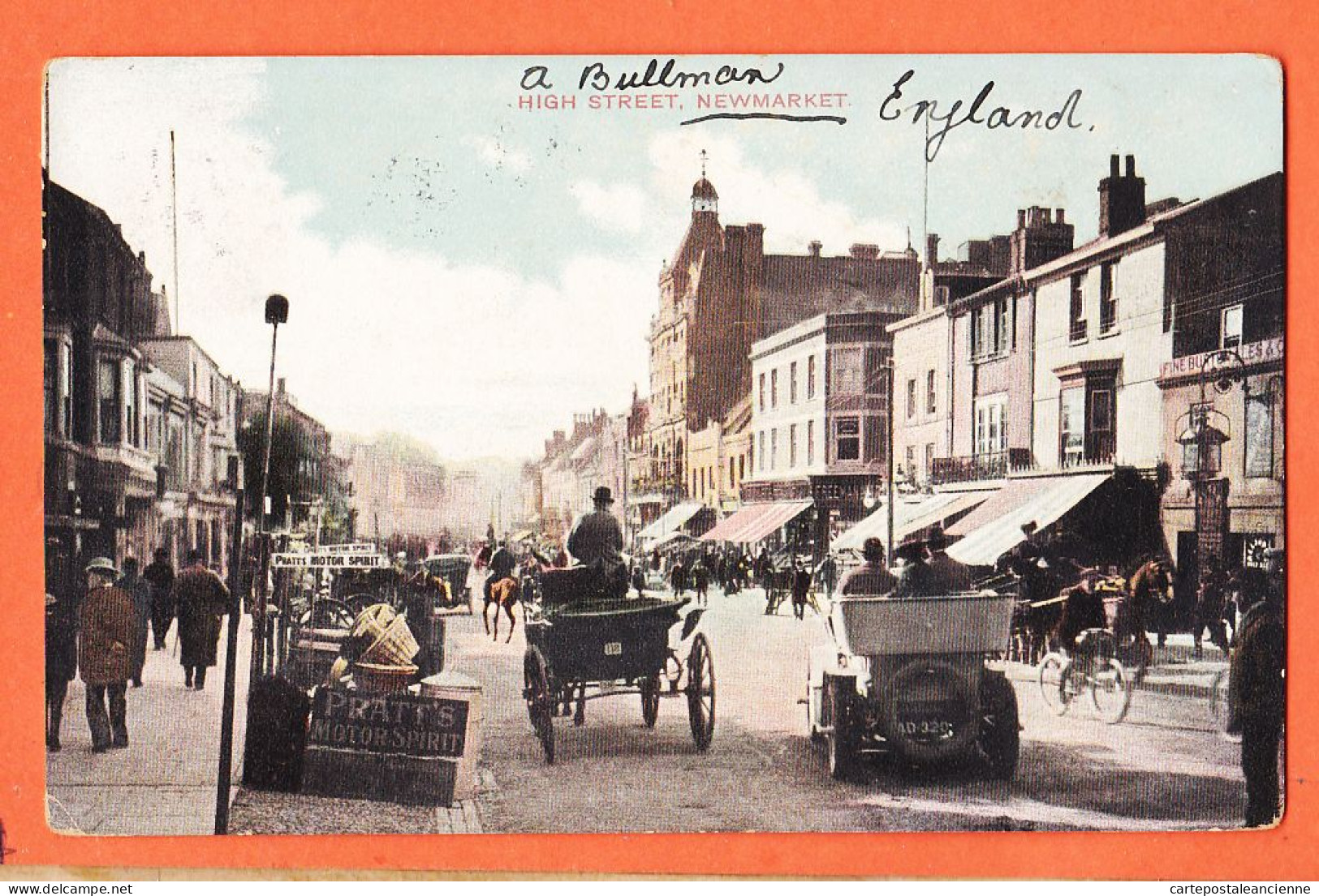 38964 / ⭐ NEWMARKET  Suffolk ◉  " Bullman" High Street Pub PRATT'S Motor Spirit Auto 1906 à VERDUIN Amsterdam ◉ Litho  - Otros & Sin Clasificación