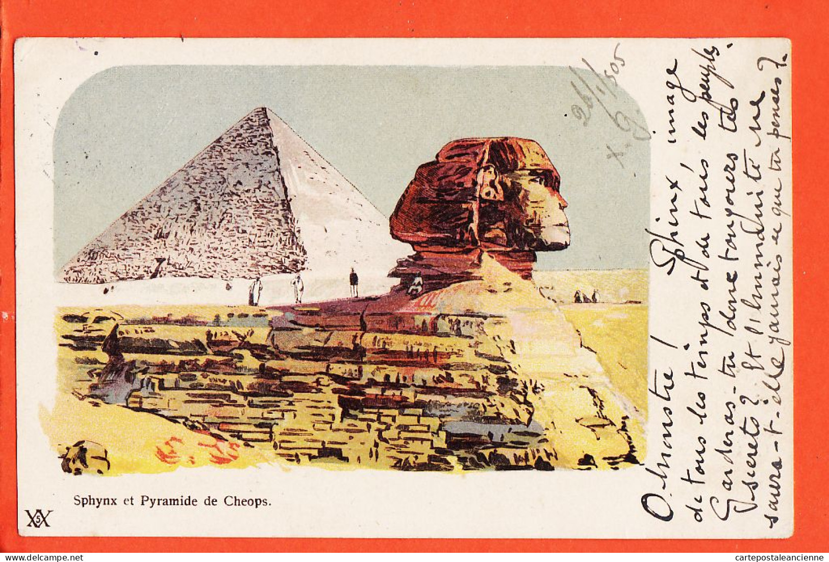 38939 / ⭐ Egypte ◉ SPHYNX Et Pyramide De CHEOPS ◉ O Monstre ! Garderas-tu Tes Secrets ? ◉ 1905 à CHAPLAIN Plancy ◉ X5X - Sfinge