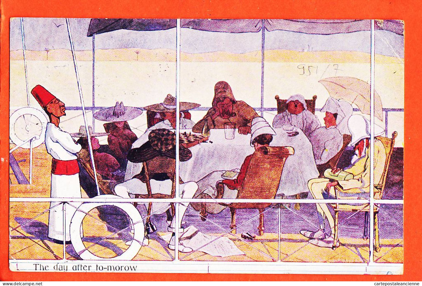 38918 / ⭐ Gouache Rudolf PICK Comic Egypt ◉ The Day After To-morow 1907 à CHAPLAIN Plancy ◉ B.K.W I. 951-7 - Autres & Non Classés