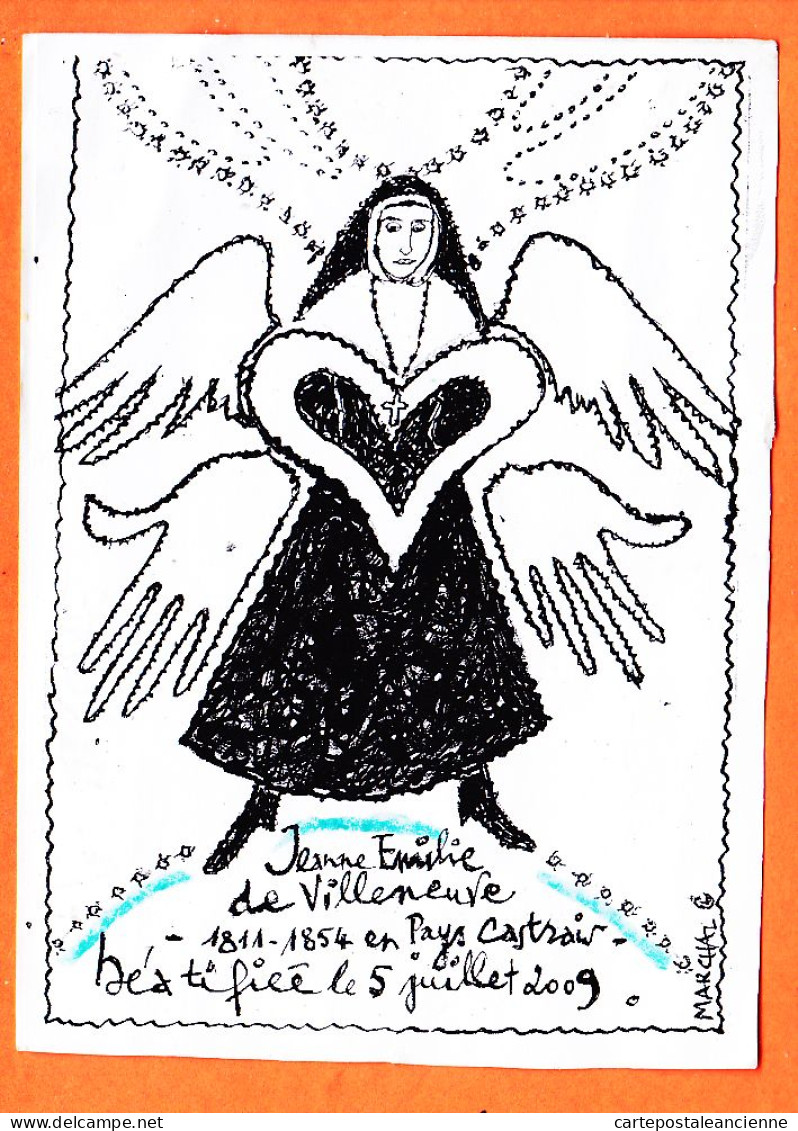 38868 / ⭐ ♥️  Carte Artisanale 37/92 Signé G.L MARCHAL ● CASTRES (81) Jeanne Emilie De VILLENEUVE 1811-54 Pays CASTRAIS - Castres