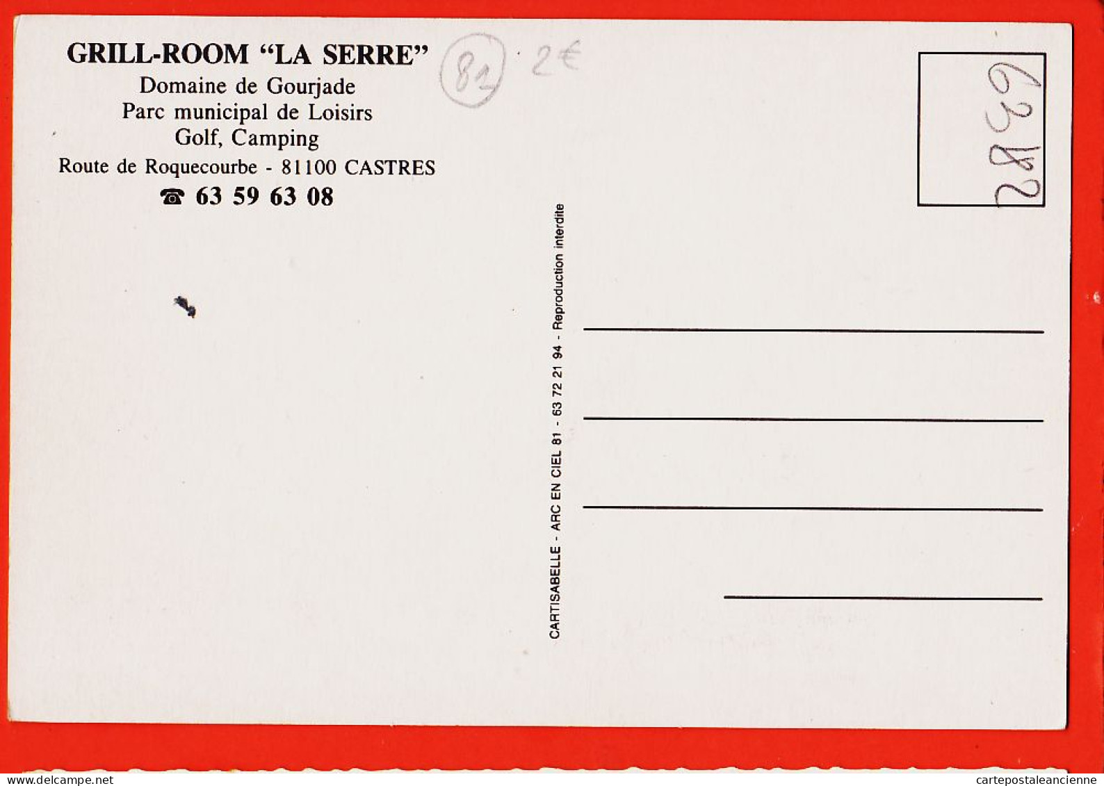 38867 / ⭐ ♥️  Domaine GOURJADE Près CASTRES 81-Tarn ● Restaurant Grill-Room LA SERRE Parc Municipal Golf Camping 1980s7 - Castres