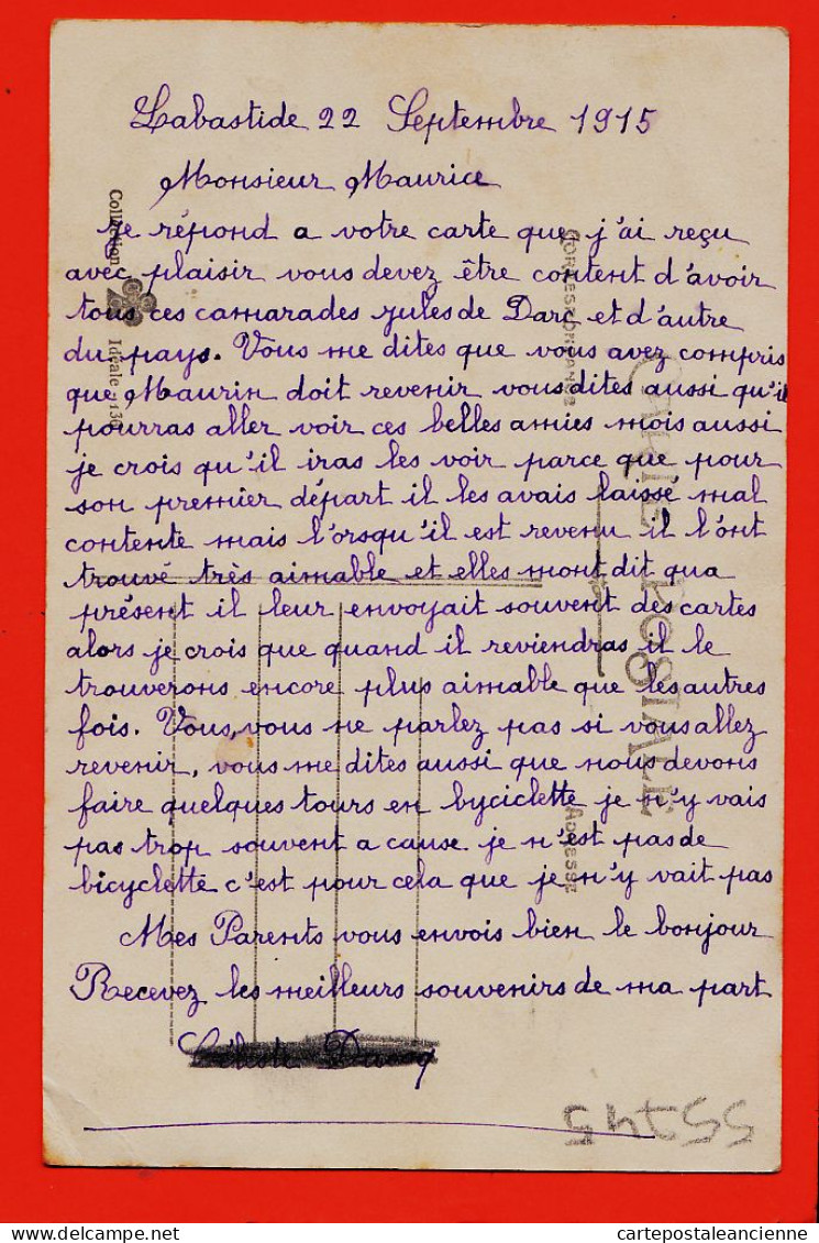 38879 / ⭐ ♥️  LABASTIDE-de-ROUAIROUX 81-Tarn Un Souvenir De Lisez ! MAURIN Jules De DARC 1915 Celeste DUCOQ à Maurice  - Autres & Non Classés