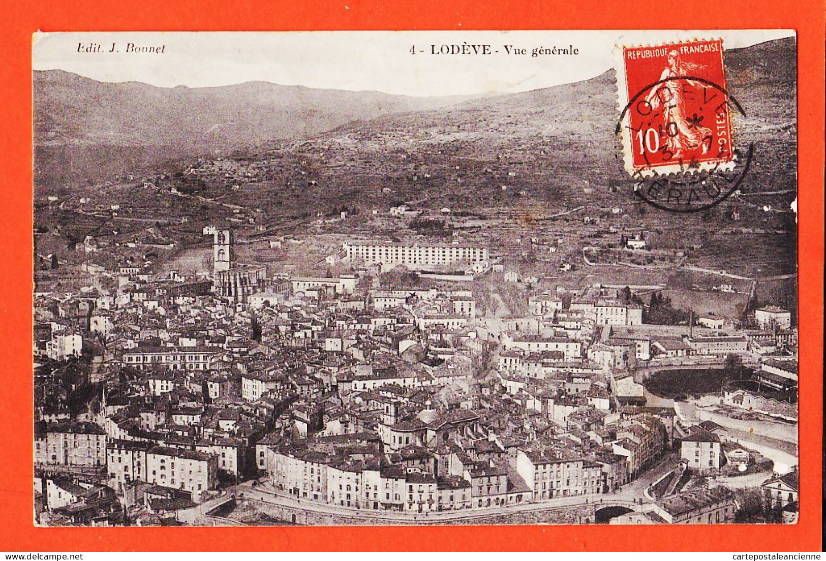 38593 / ⭐ LODEVE 34-Hérault Vue Générale Ville 03-07-1914 Abel à Honoré VILAREM Comptable Port-Vendres Edition BONNET 4 - Lodeve