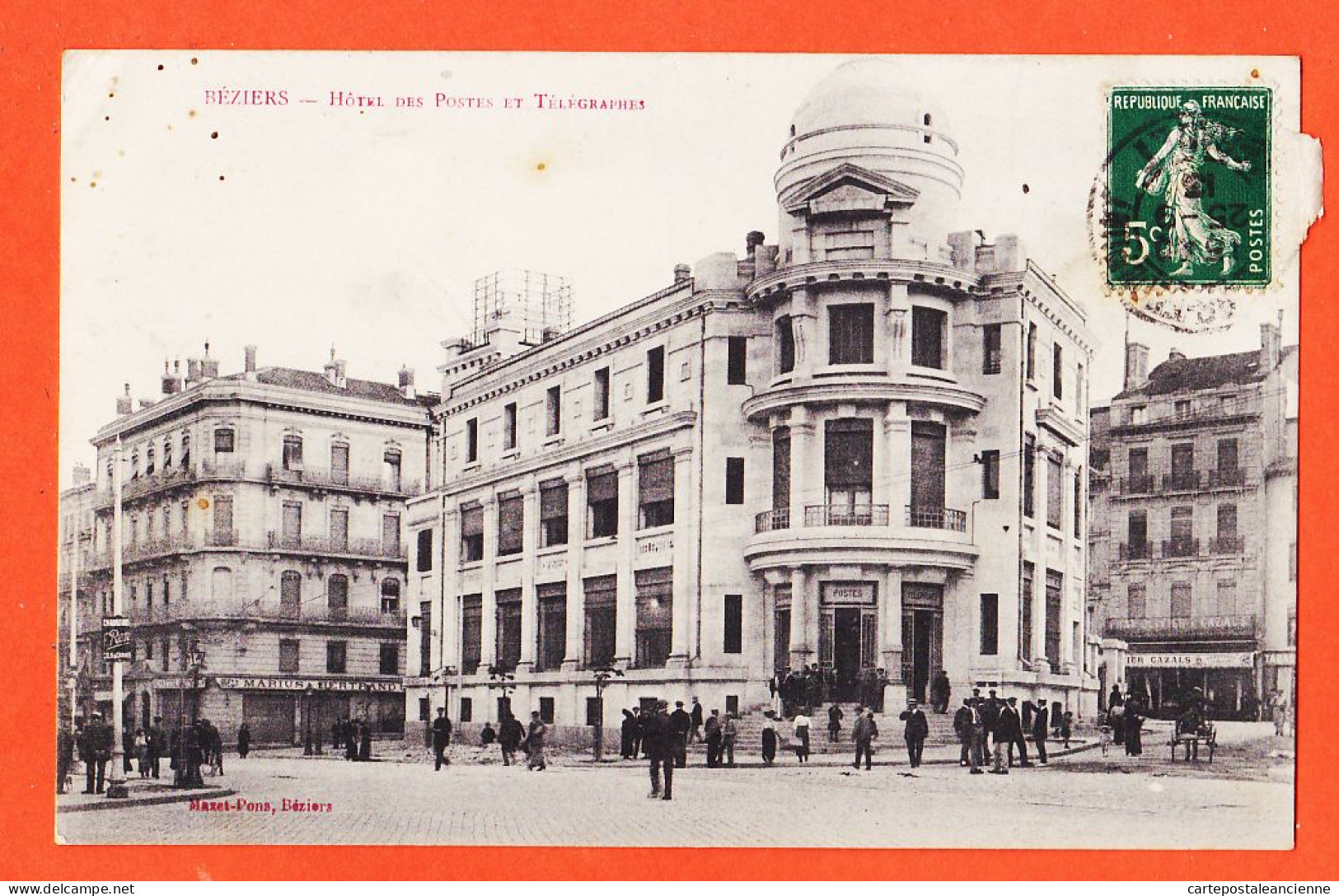 38572 / ⭐ BEZIERS 34-Hérault Hotel Des Postes Et Télégraphes 1913 à Jane GARIDOU Epicerie Port-Vendres MAZET-PONS - Beziers