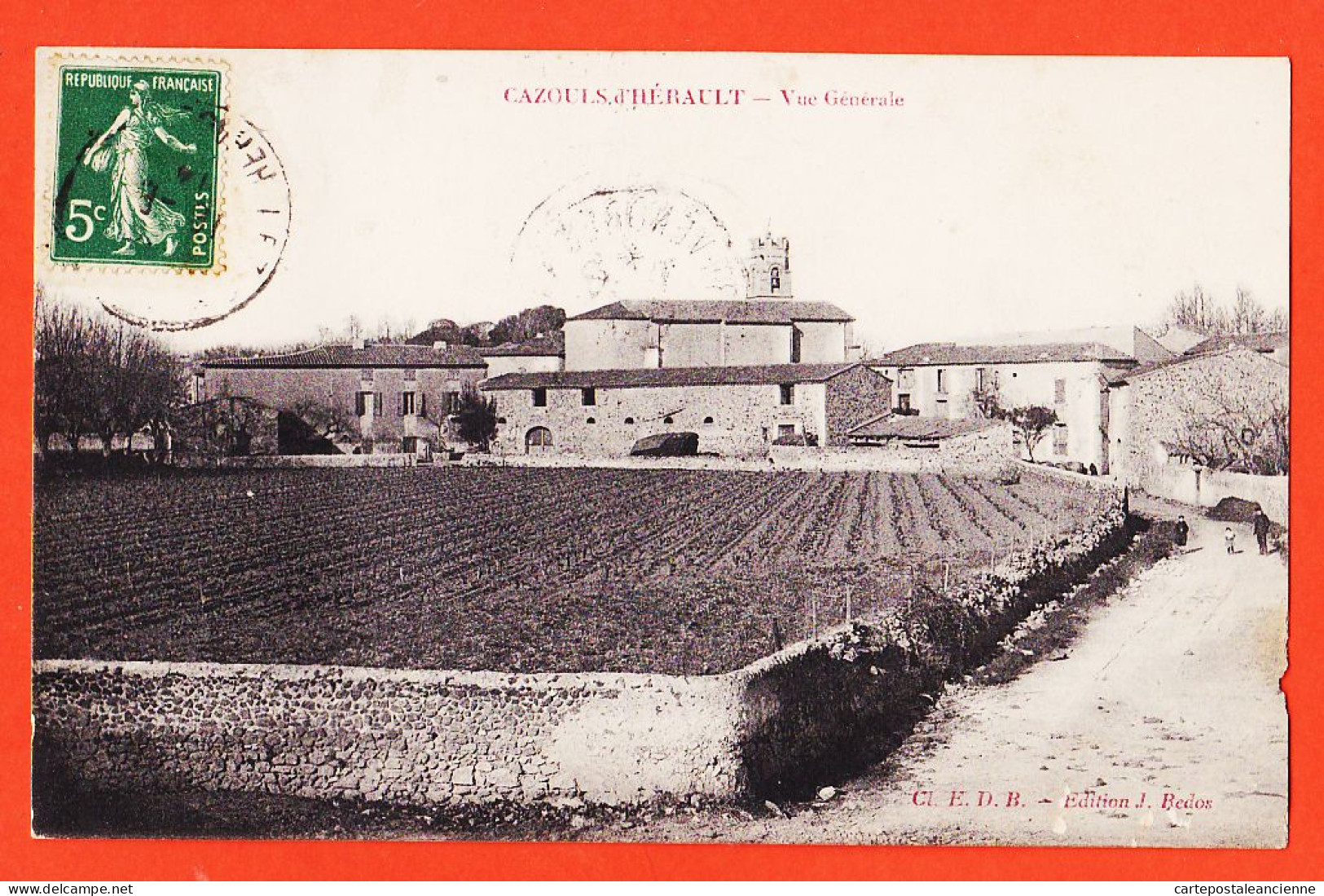 38644 / ⭐ 34-CAZOULS-HERAULT Vue Générale Village Vignes CLERC 1914 à GARIDOU Epicerie Port-Vendres-Cliché E.D.B REDOS - Andere & Zonder Classificatie