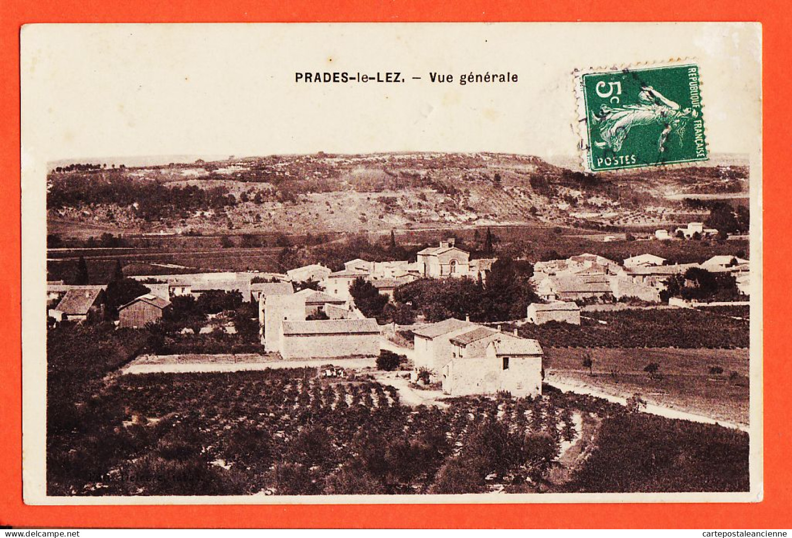 38663 / ⭐ 34-PRADES-LE-LEZ Vue Générale Cachet Perlé 1910 ROUX à Honoré VILAREM Comptable Port-Vendres-Tabac DELEUZE - Altri & Non Classificati