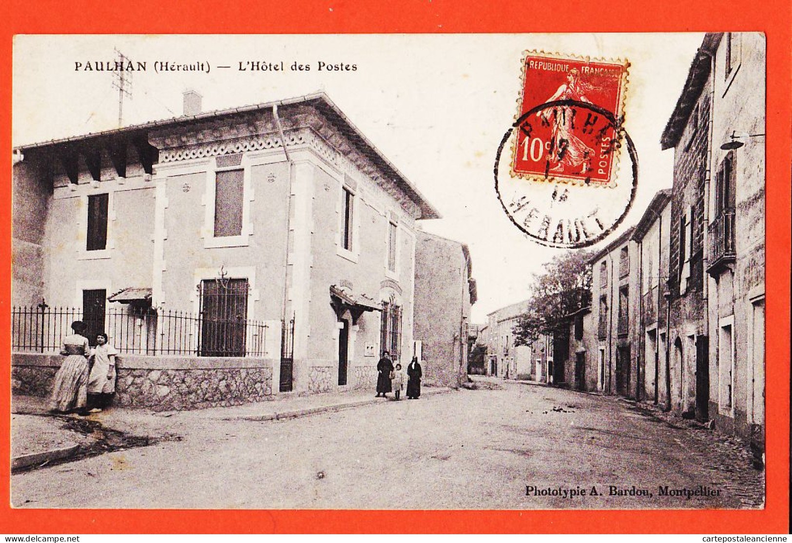 38586 / ⭐ ♥️  PAULHAN 34-Hérault Hôtel Des POSTES 1914à Marc VILAREM Port-Vendres / Phototypie BARDOU Montpellier - Paulhan