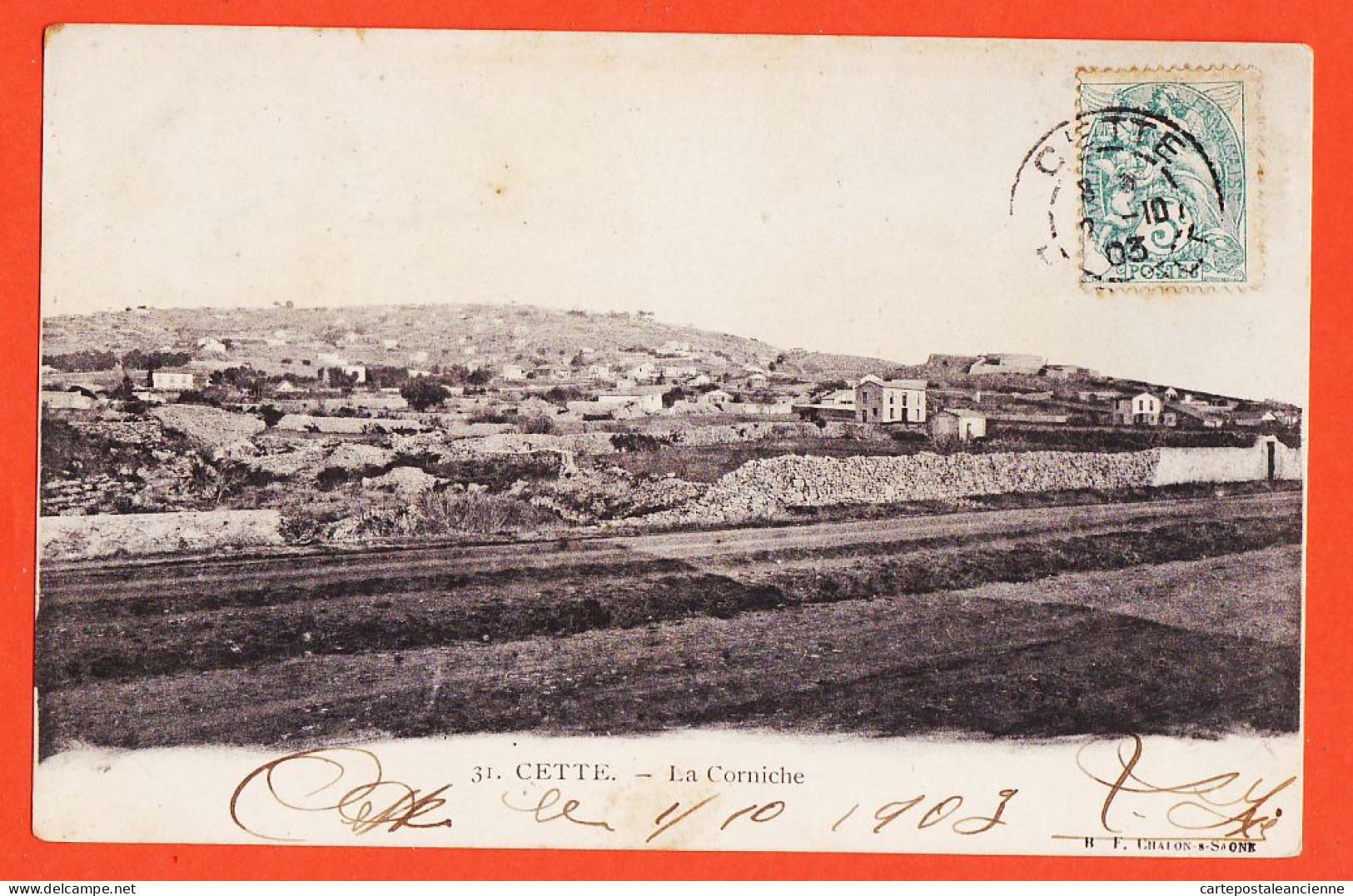38549 / ⭐ CETTE Sète 34-Hérault La CORNICHE 1903 à Cécile BOUSQUET Domaine De La Lauze Montréal Aude / B.F 31 - Sete (Cette)