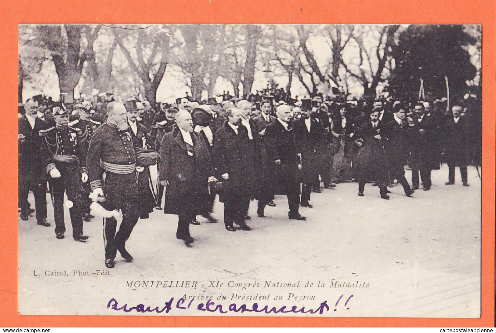 38510 / ⭐ ♥️ Peu Commun MONTPELLIER 24-31 Mars 1913 Arrivée Président POINCARE Au PEYROU XIe Congrès National MUTUALITE  - Montpellier