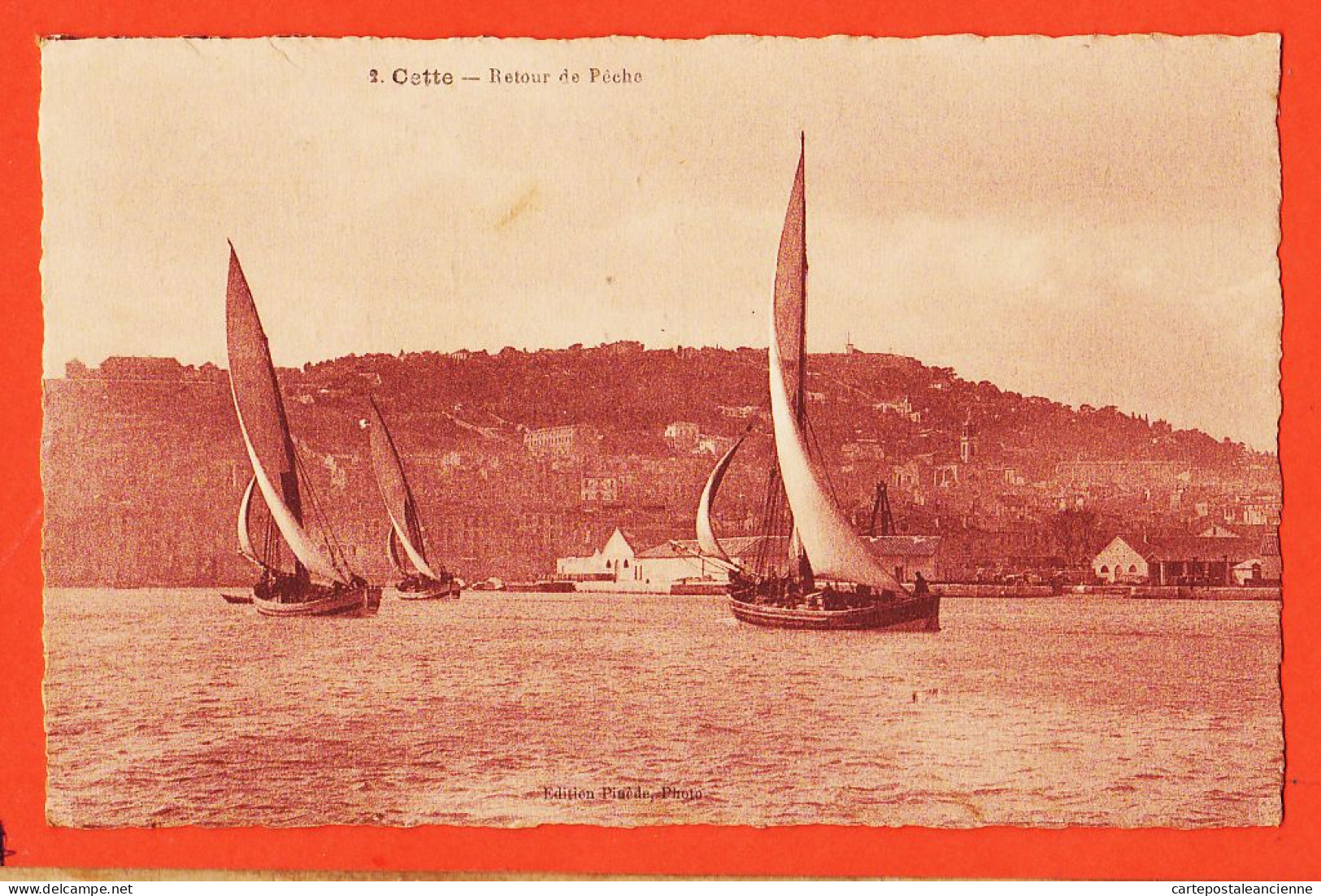 38513 / ⭐ CETTE Sète 34-Hérault Retour De Pêche Bâteaux-Boeufs Tartane Voile Pêcheur 1920s Photo Editeur PINEDE 2 - Sete (Cette)