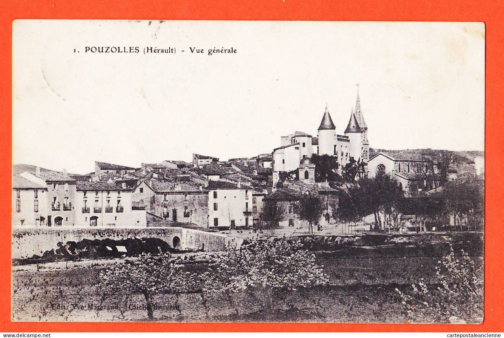 38613 / ⭐ POUZOLLES Hérault Vue Générale 1909 De Louis BINET à Maria BESSIERE Esplanade Du Mail Castres - Other & Unclassified