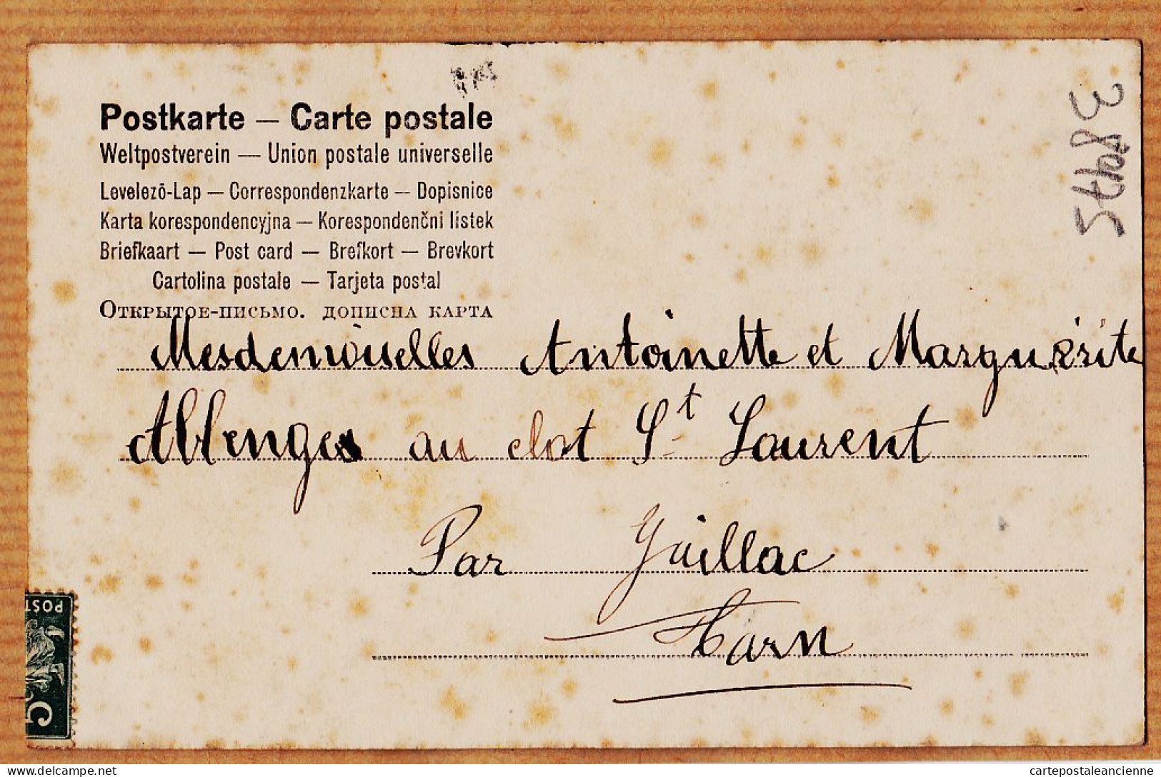 38703  / ⭐ JOYEUSES PÂQUES ALLELUIA ! 1903 à Antoinette Et Marguerite ALBENGE Clot Saint-Laurent St Gaillac - Ostern